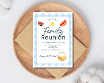 Editable Family Reunion Invitation | Family Picnic Invitation | Summer Picnic | Family Reunion Invitation Template | Family Bbq