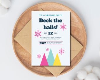 Work Christmas Party Invitation, Corporate Holiday Party Invitation, Christmas Tree Invite, Digital Download Template, Printable Invite