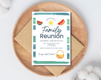 Editable Family Reunion Invitation | Family Picnic Invitation | Summer Picnic | Family Reunion Invitation Template | Family Bbq