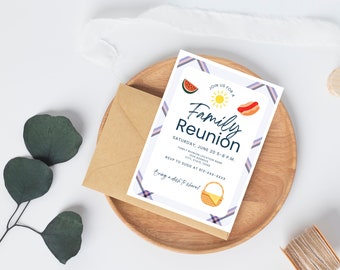 Editable Family Reunion Invitation | Family Picnic Invitation | Summer Picnic | Family Reunion Invitation Template | Family Bbq