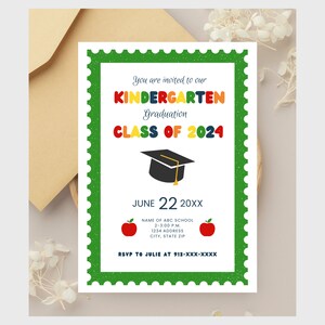 Editable Preschool Graduation Invitation, PreK Announcement Party Invite, Preschool Electronic Template, Editable Printable Template, 2024