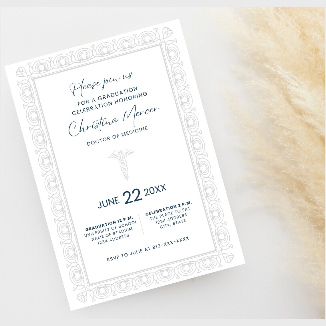 Graduation Invite, Medical Doctor Graduation Party, Nursing Graduation ...
