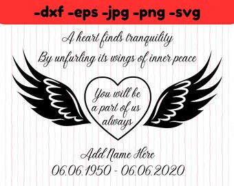 Alas Tribales SVG: Corazón de Ángel, Archivo de Camiseta de Recuerdo (Descarga Digital)