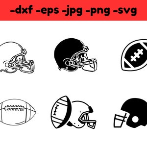 Football Helmet & Ball SVG: Game Day Silhouette (Digital Download)