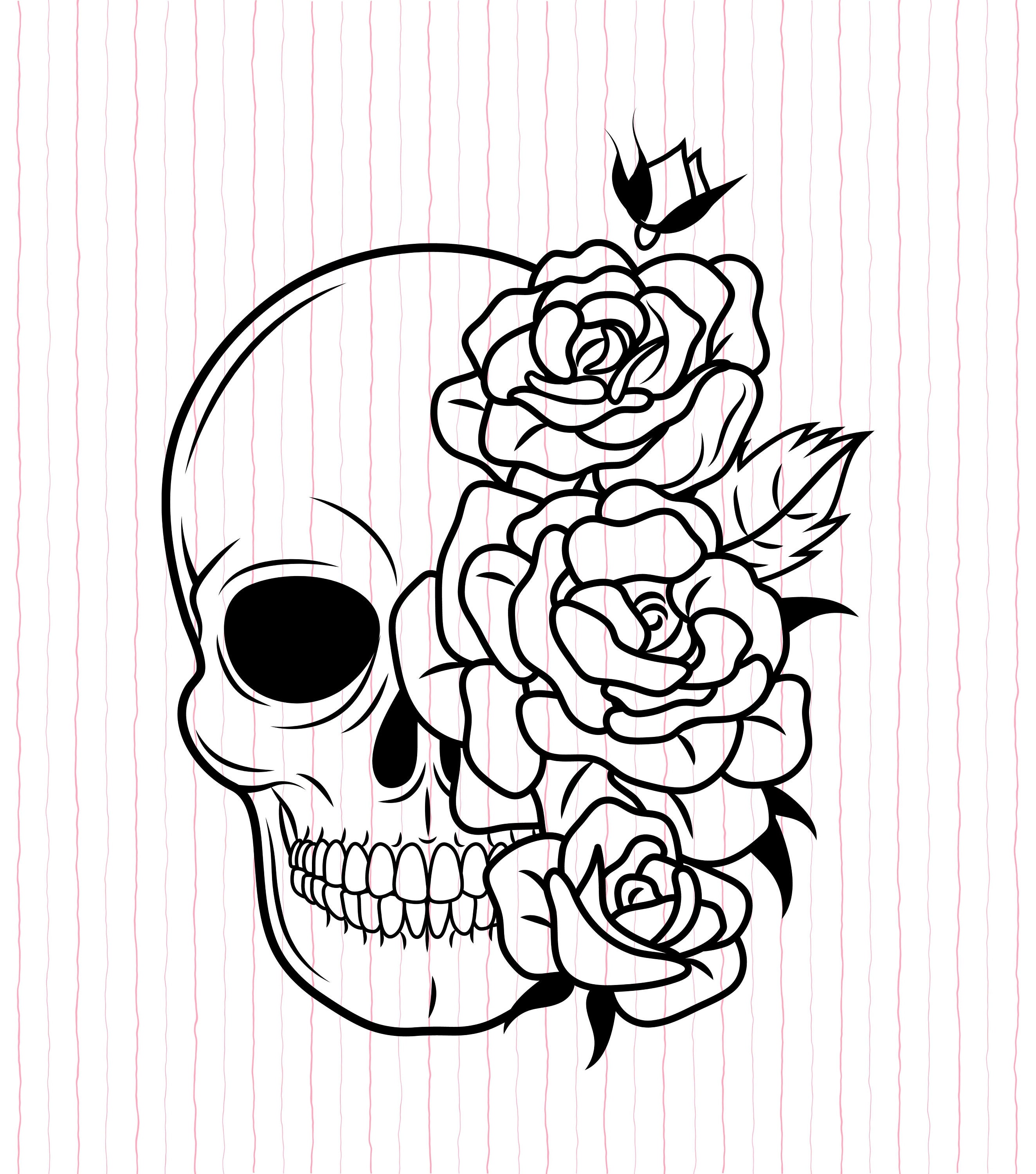 Skull Svg Dxf Eps Jpg Png Instant Download Skull Vector - Etsy