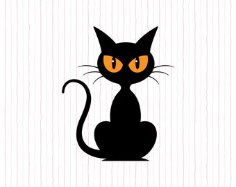 Halloween Black Cat SVG Bundle: 40 Silhouette Designs (Digital Download)