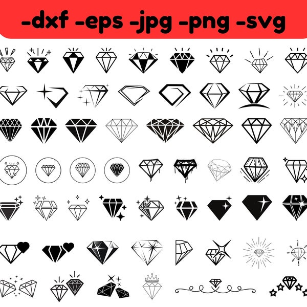 Diamond 57 svg png dxf eps jpg digital download, Diamond cut files clipart vector for cricut silhouette cameo instant download, Gemstone svg