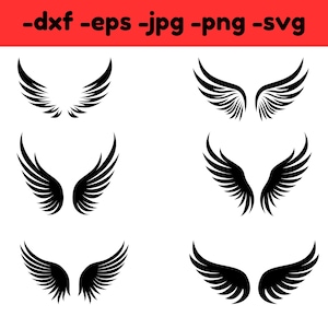 Angel wings svg, dxf, eps, jpg, png instant download, angel vector for silhouette, circut, angel wings cut files, bundle digital download