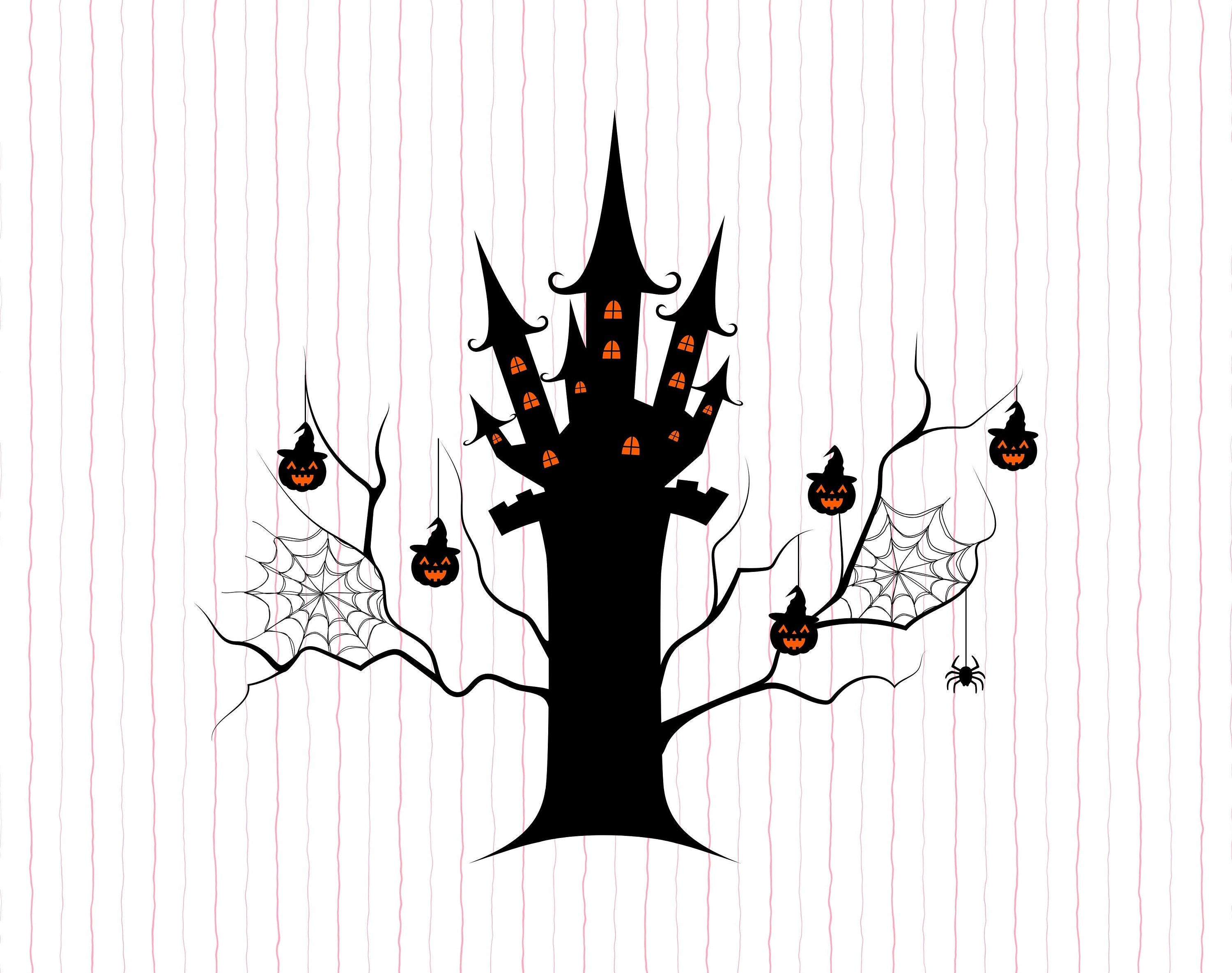 Dead Trees 60 Svg Silhouette Bundle, Spooky Halloween Tree SVG Png