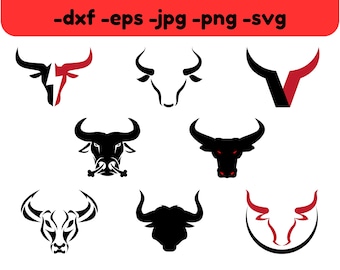 Longhorn Bull Skull Clipart: Hand-Drawn Vector Design (Digital Download)