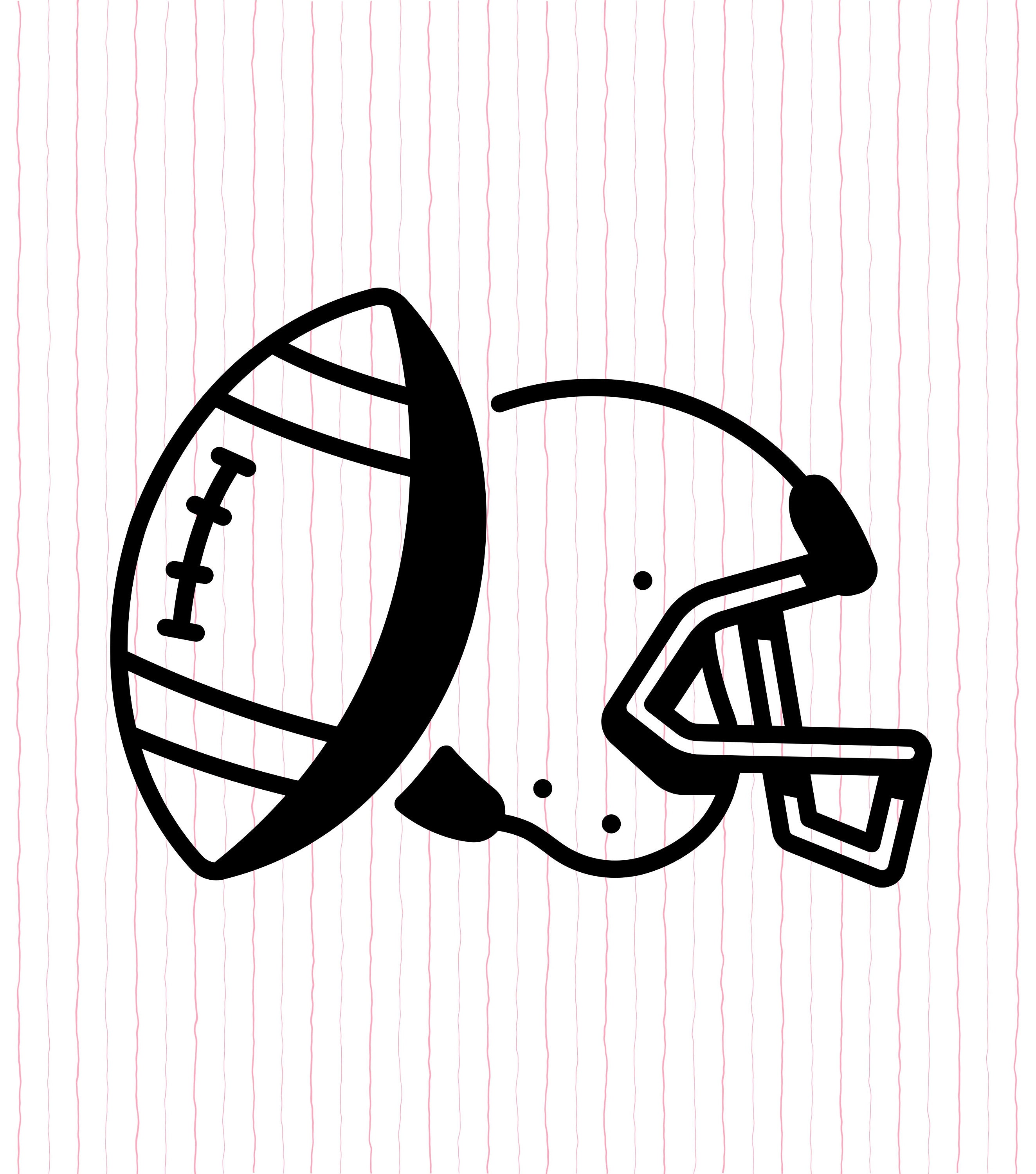 Football Helmet and Ball Svg Eps Dxf Jpg Png Instant Download, Game Day