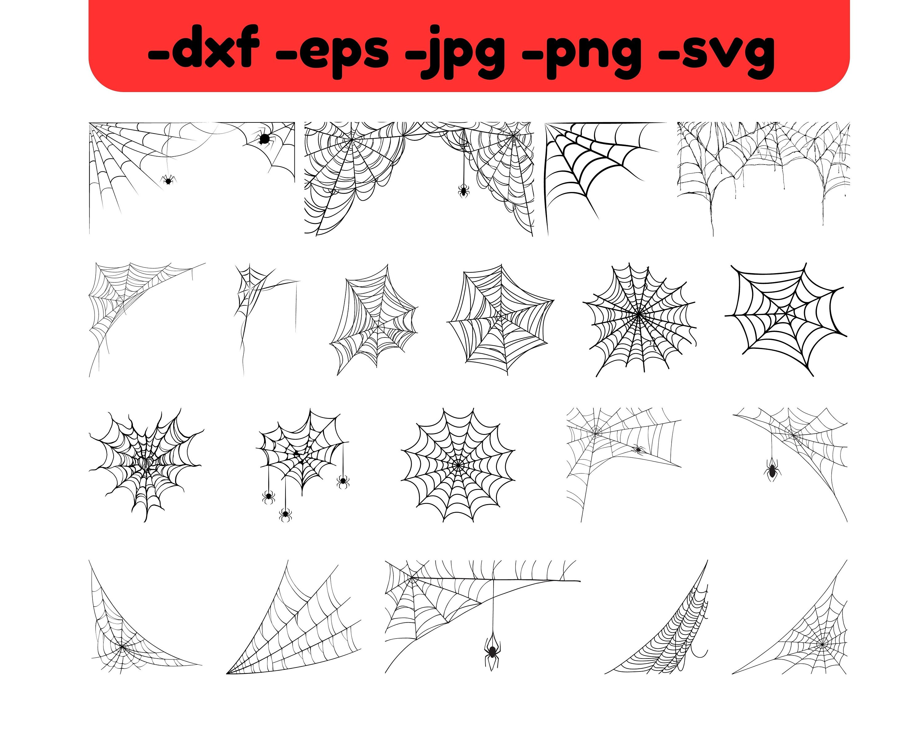 Spider Web SVG Bundle: 20 Halloween Cut Files (Digital Download)
