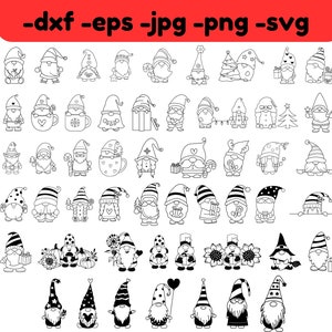 Fall Gnome 52 SVG, Autumn Gnomes svg, Halloween gnome Svg, Garden Gnome Svg, Mummy Gnome Svg, Cut File, Silhouette, dxf eps Digital download