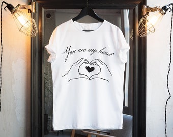 SVG de corazón de dedo: Clipart de camiseta de San Valentín (Descarga digital)