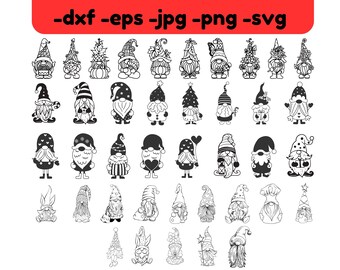 Gnome SVG Bundle, Garden, Halloween, Christmas (Digital Download)