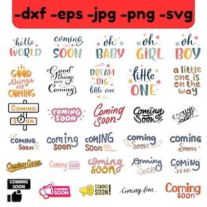 Coming Soon SVG, Baby Svg, Annonce de grossesse svg, Bonjour monde svg, Oh boy svg, Oh girl svg, Baby Coming Soon png, svg, Téléchargement numérique