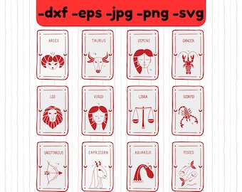 Signo del Zodíaco SVG: Archivos de corte de constelaciones para Cricut y Silhouette (Descarga digital)
