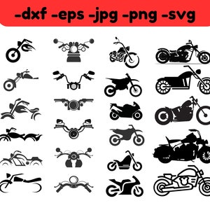 Motorcycle 23 svg dxf png eps jpg bundle digital instant download, Motor Bike vector clipart cut file for cricut silhouette, Motocross svg