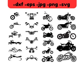 Motorcycle 23 svg dxf png eps jpg bundle digital instant download, Motor Bike vector clipart cut file for cricut silhouette, Motocross svg