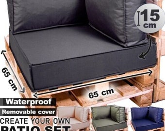 Corner Pallet Cushions Set, Water resistant, pallet cushions outdoor, 65x65 cm