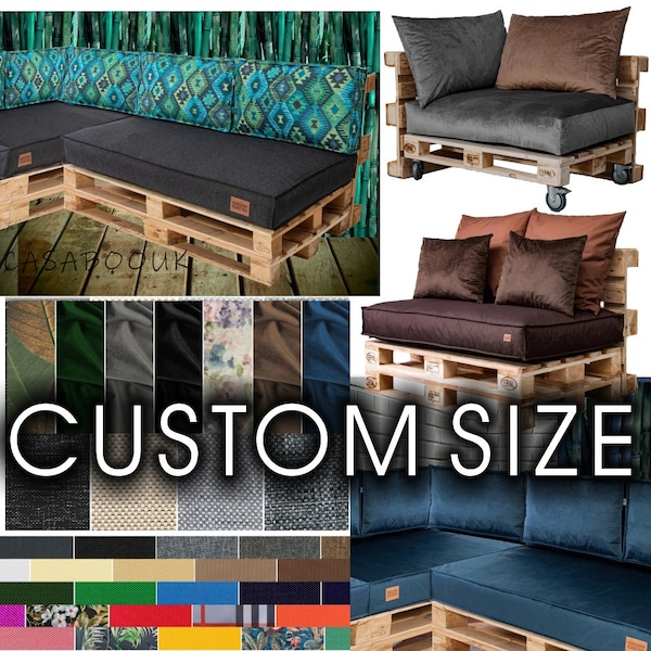 Custom size cushions Indoor Outdoor made to measure premium sofa pallet cushion