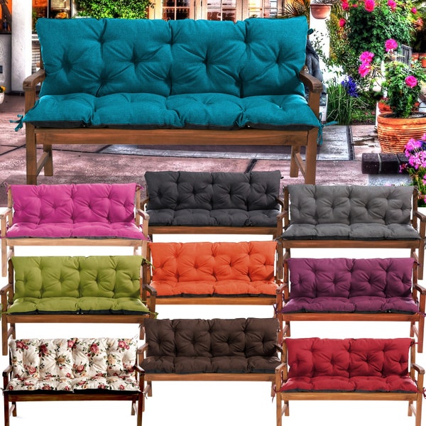 Coussin de banc de jardin, coussin de dossier de banc, coussin de balançoire extérieure, coussin de chaise