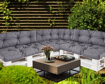 Quality Pallet Cushions Garden Outdoor/Indoor Set Garden Sofa Seat Back Pad Light grey