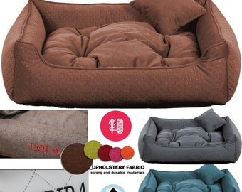 Luxury Dog bed handmade, soft comfy Extra LARGE up to 130cm STRONG BASEL