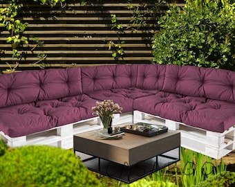 Kwaliteit Palletkussens Tuin Outdoor/Indoor Set Tuinbank Rugleuning Violet