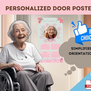 Alzheimer door support , alzheimers awareness , PNG , alzheimers fidget , Door poster , support. Dementia. PDF