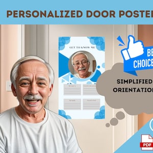Alzheimer door support , alzheimers awareness , PNG , alzheimers fidget , Door poster , support. Dementia. PDF
