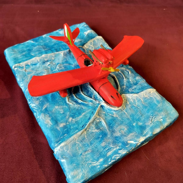 Diorama Porco Rosso Plane - Fait main Piece Unique