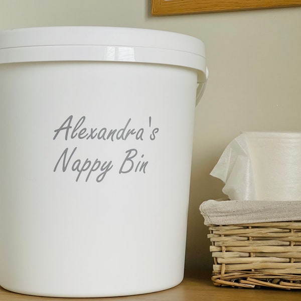 Personalised Nappy Bin Nappy Pail Nappy Bucket Baby Nappies Reusable Nappies Cloth Nappy Baby Shower Gift