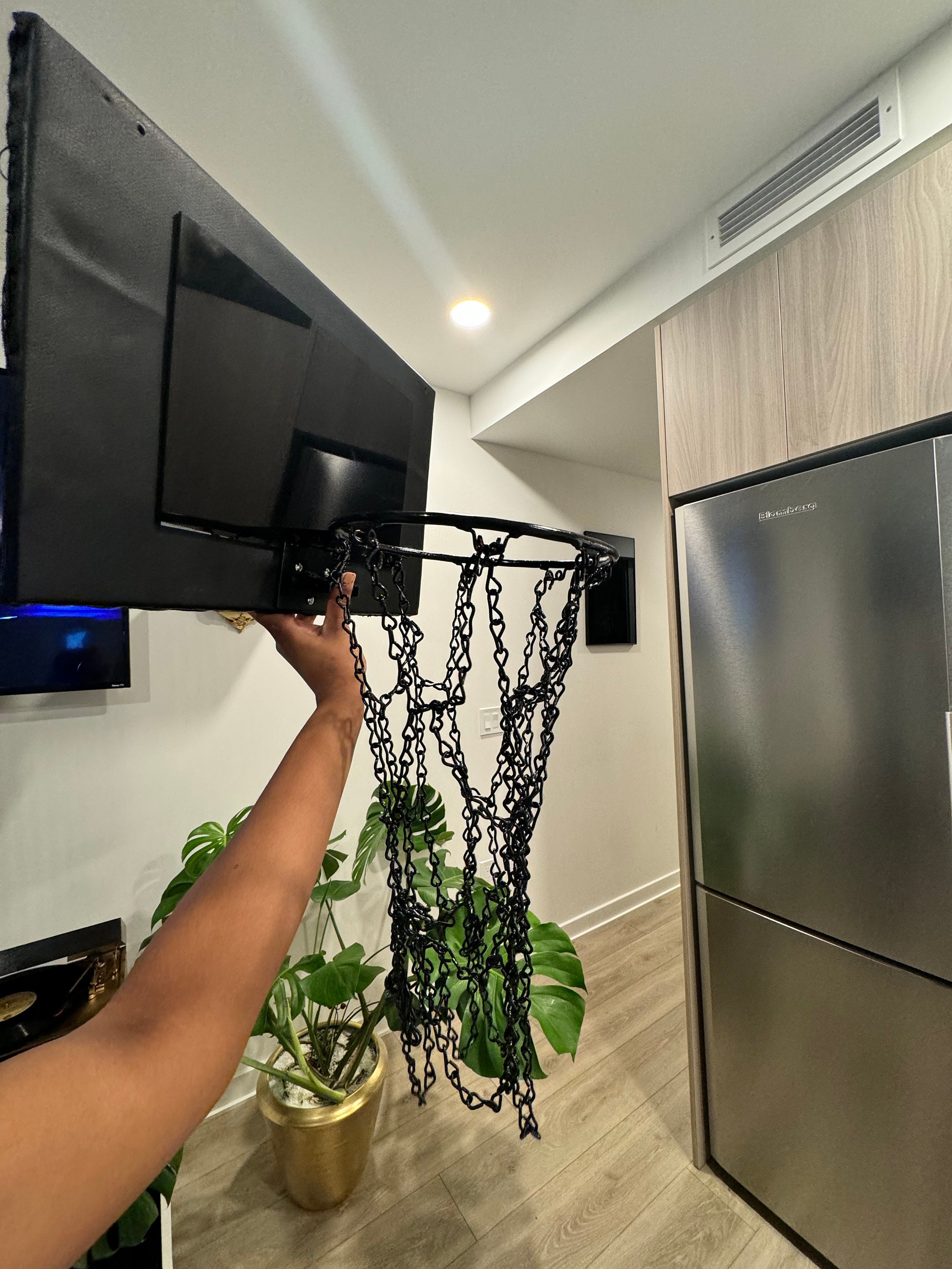 CB2 Inspired Black Leatherlike Decorative Basketball Hoop Etsy