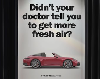 Porsche 911 Cabriolet Poster | Minimal Car Wall Art (18x24 Print) (Digital Download)