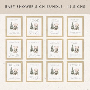 A Merry Little Baby Shower tafelbordbundel, kerstteddybeer babyshower tafelbord set, december wintervakantie babyshowerbord BS42