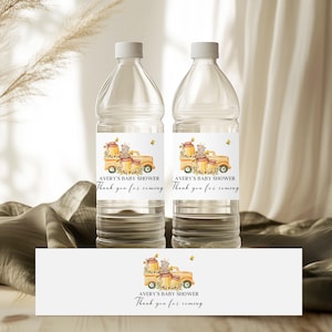 Editable Honey Bee Baby Shower Water Bottle Label, Gender Neutral Honey Bee Baby Shower Water Bottle Wrap, Printable Bee Shower Favor BS181