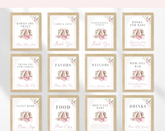 Storybook Girl Baby Shower Table Sign, Printable Decor, Enchanting Design, Ideal for Your Special Day BS69