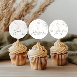Silly Goose Baby Shower Cupcake Toppers, Editable Gender Neutral Silly Goose Cupcake Toppers Template, Silly Goose Baby Shower Decor BS173