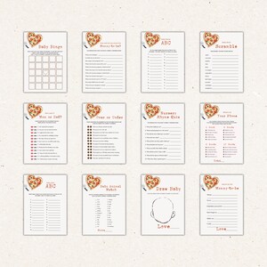 Pizza Theme Bingo Game Cards - 24 Unique Player Cards, Gourmet Food Themed, Great For Parties, Baby Showers & Family Games - View #9