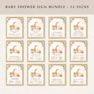 Little Cutie Orange Baby Shower Table Sign Bundle, cartelli modificabili per baby shower Little Cutie e regali, cartelli Cutie Babies Are Sweet BS180