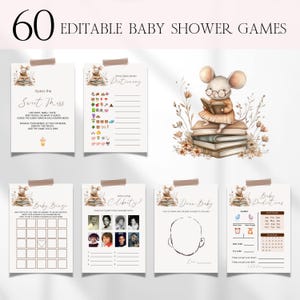 Storybook Baby Shower Games Bundle, Gender Neutral Book Themed Baby Shower Activity Games, Printable Storybook Baby Shower Bingo Games BS54