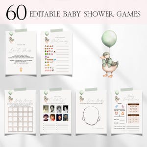 Mallard Duck Baby Shower Games Bundle, Gender Neutral Mallard Duck Baby Shower Bingo Mommy or Daddy Games Pack, Hunting Mallard Duck BS183