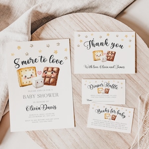 S&#39;more to Love Baby Shower Invitation Bundle, Gender Neutral Adding Smore Love Baby Shower Invite, Fall S&#39;more Baby Shower Invitation BS79