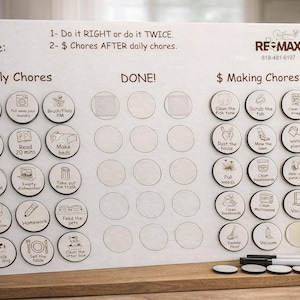 chore chart kids tokens interactive daily weekly personalized branded