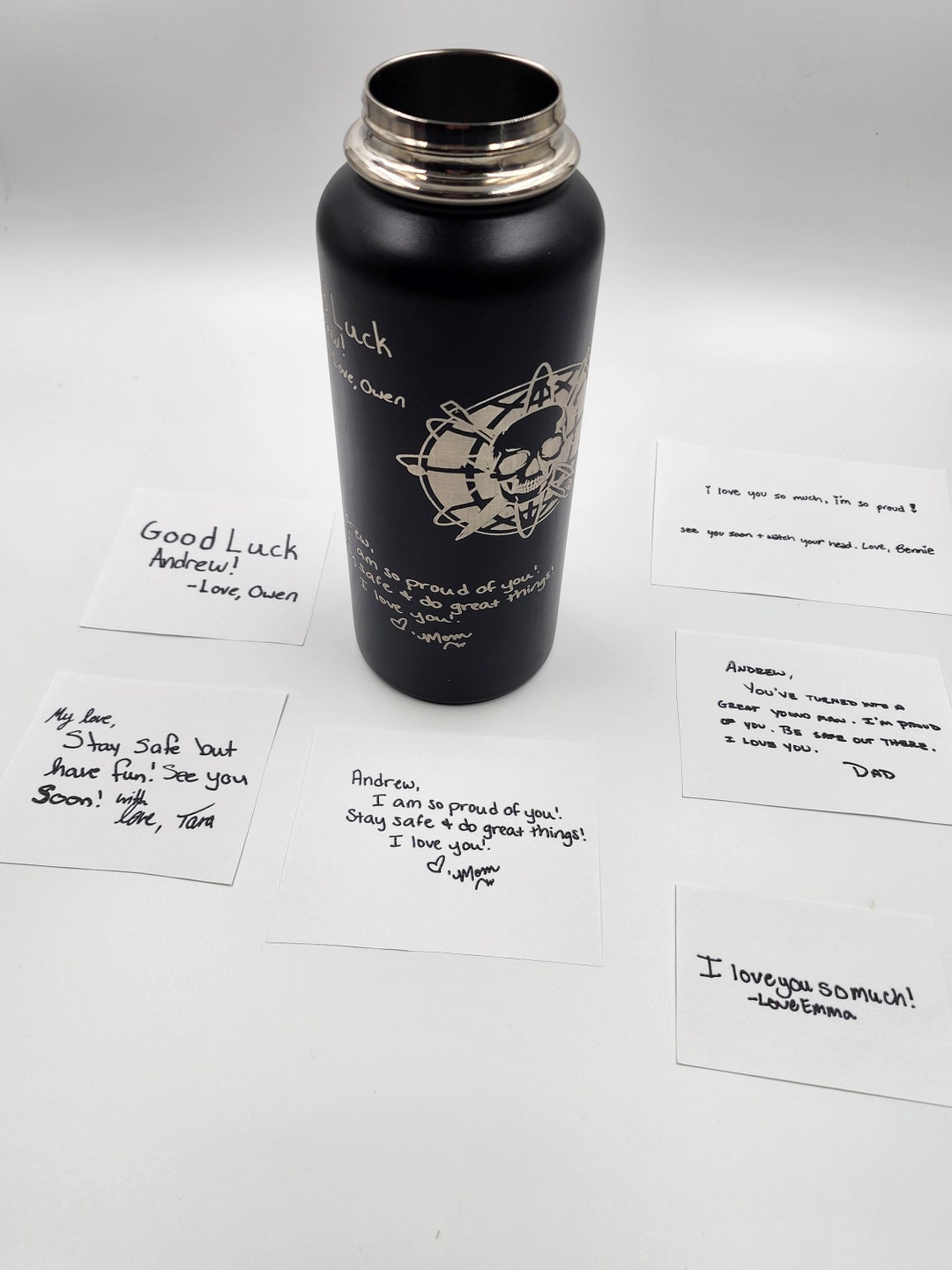 Custom Laser Engraved 32oz. Insulated Stainless Steel Water Bottle - Etsy