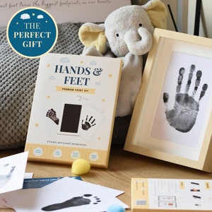 Baby Handprint & Footprint Keepsake Solo Frame (Natural Pine) by KeaBabies