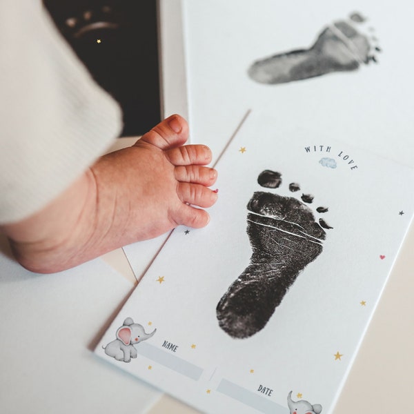 Baby Handprint and Footprint Premium Print Kit - Includes 2 specially designed print cards | A perfect present and keepsake