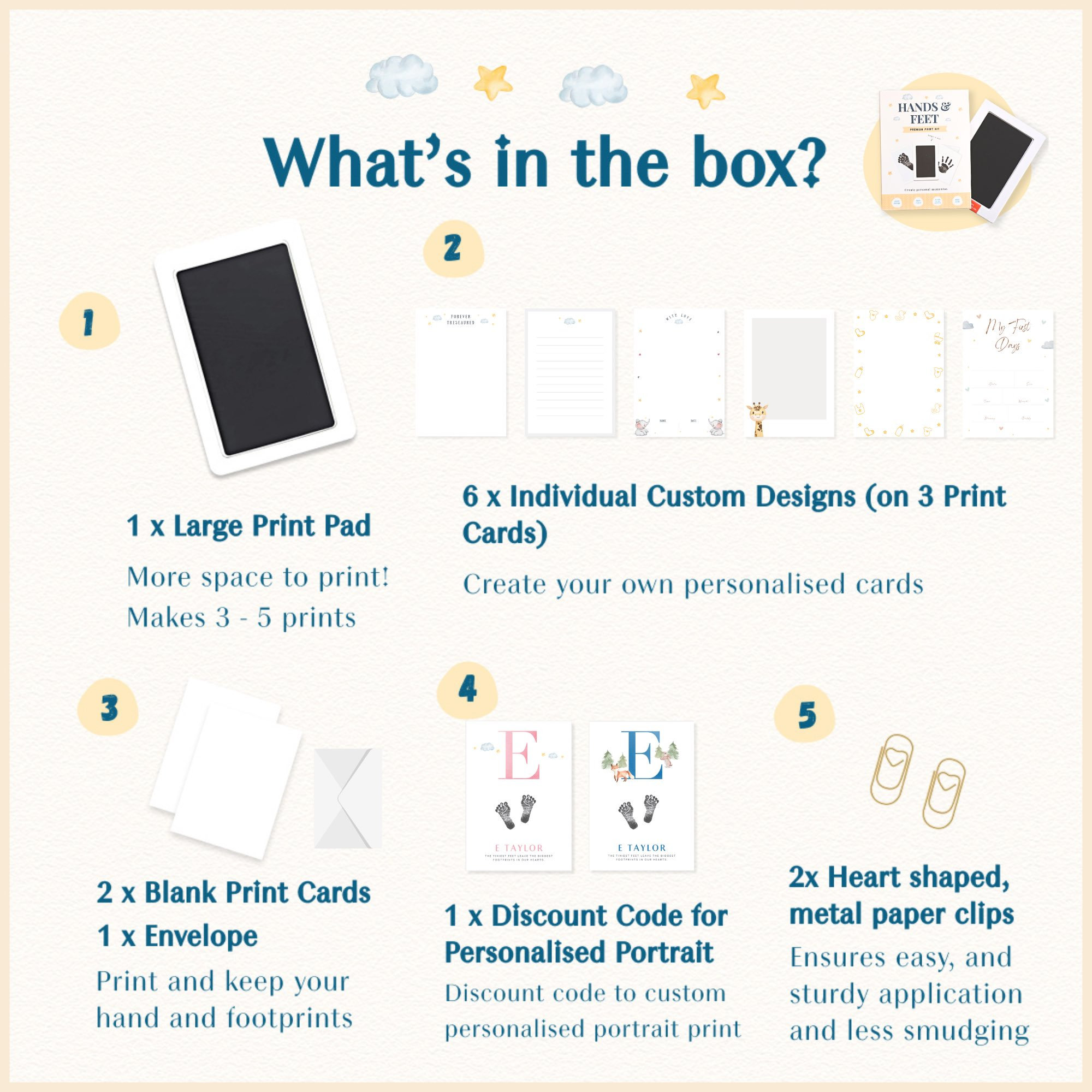 Hand and Footprint Premium Print Kit for Babies and Infants | A perfect gift and keepsake