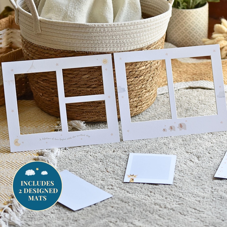 Baby handprint and footprint frame kit – a perfect baby gift and keepsake for new parents, includes space for prints and two baby photos.